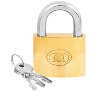 PADLOCK 38MM BRASS 264 3 KEYS - LOCP038